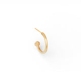 Side angled view of Cornice End Hoop / Small by Goldpoint Jewelry
