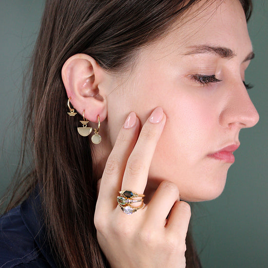 Step Frame Charm / Half Moon by Goldpoint