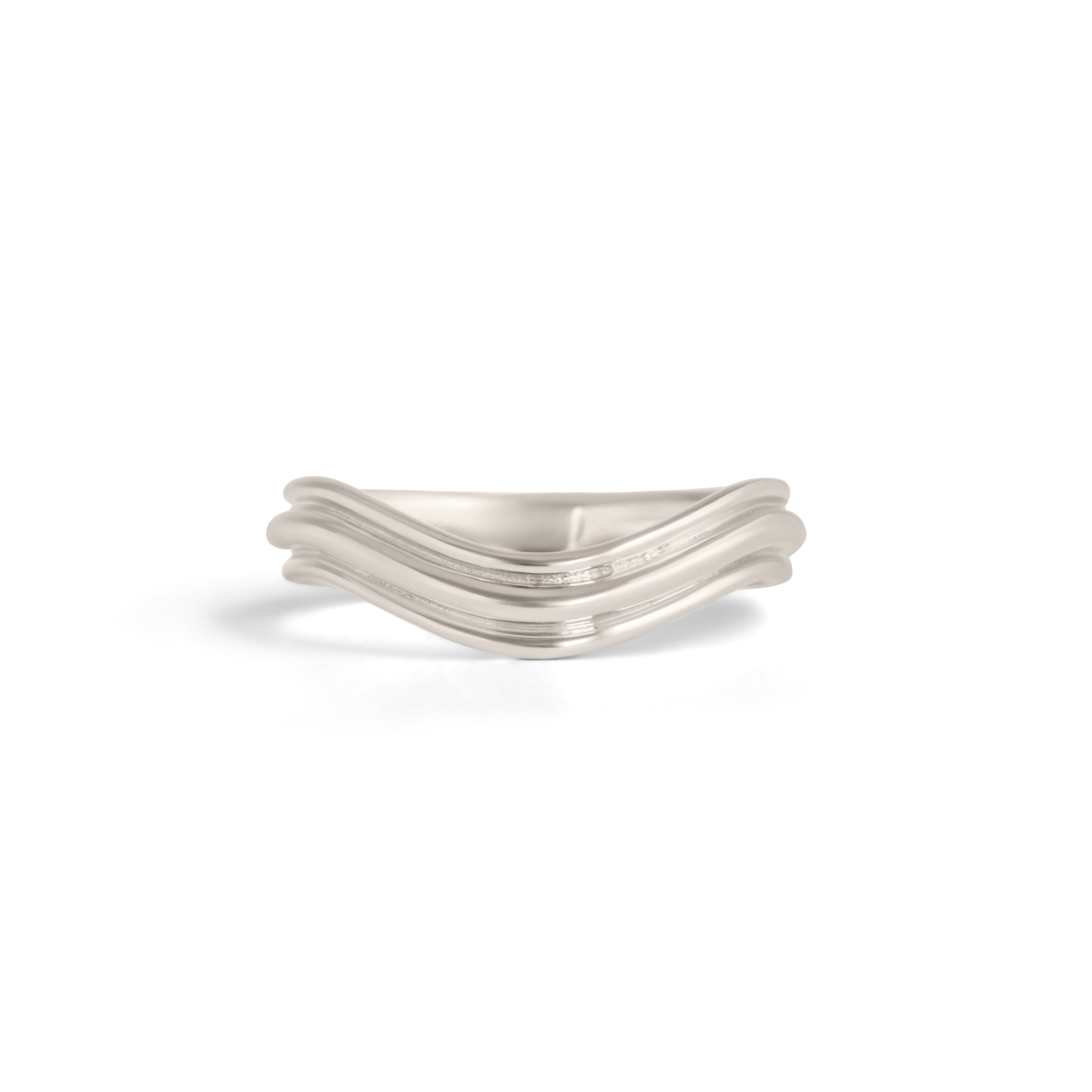 Front view of Cornice Band Deep Curve / in Platinum by Goldpoint Jewelry
