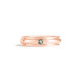 Front view of Cornice Band Wide / Bead Sapphire in 14k Rose Gold by Goldpoint Jewelry