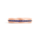 Front view of Cornice Band / Pave Round Sapphires / in 14k Rose Gold by Goldpoint Jewelry