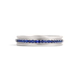 Front view of Cornice Band / Pave Round Sapphires / in Platinum by Goldpoint Jewelry