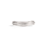 Front view of Cornice Band Soft Curve in Platinum by Goldpoint Jewelry