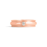 Front view of Cornice Band Wide / Bead Round Diamond in 14k Rose Gold by Goldpoint Jewelry