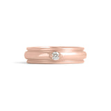 Front view of Cornice Band Wide / Bead Round Diamond in 18k Rose Gold by Goldpoint Jewelry