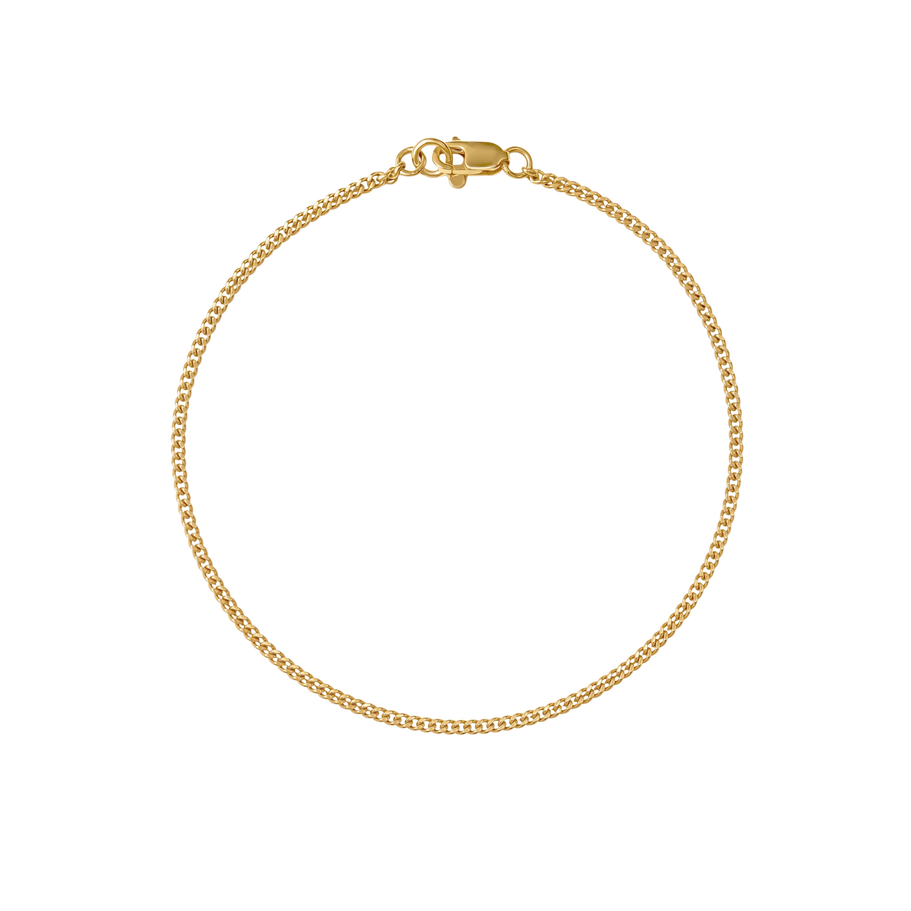 Flay lay front view of Curb Chain Bracelet by Goldpoint Jewelry