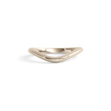 Front view of Dome Band 2mm Deep Curve / in 14k White Gold by Goldpoint Jewelry
