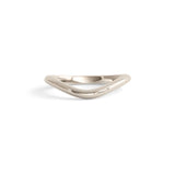 Front view of Dome Band 2mm Deep Curve / in 18k White Gold by Goldpoint Jewelry