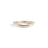 Front view of Flat Band 2mm Soft Curve / in 14k White Gold by Goldpoint Jewelry