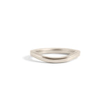Front view of Flat Band 2mm Soft Curve / in 18k White Gold by Goldpoint Jewelry