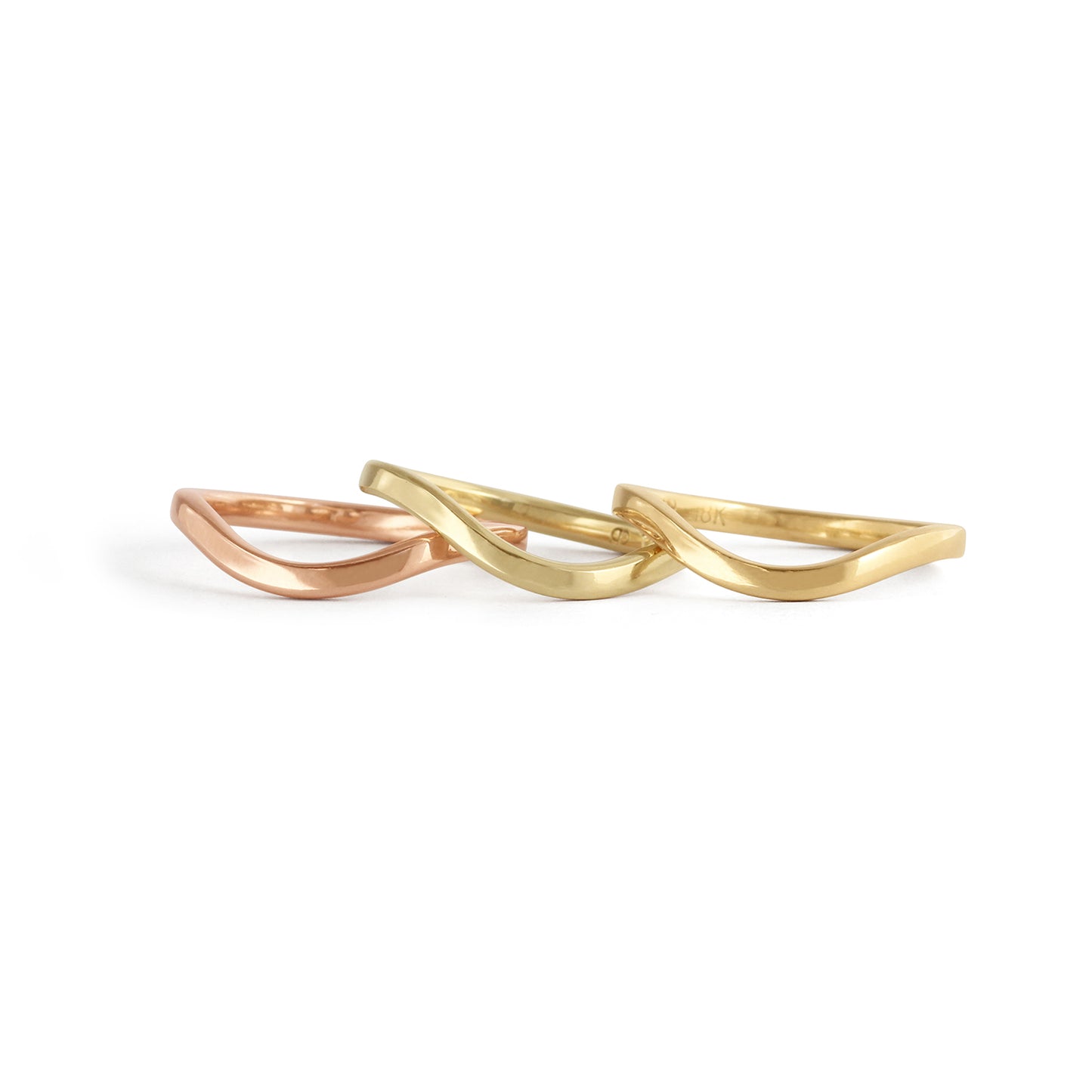 Curve Flat Band / Deep in various metal options