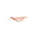 Front view of Flat Band 2mm Deep Curve / in 14k Rose Gold by Goldpoint Jewelry