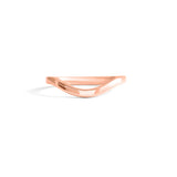 Front view of Flat Band 2mm Deep Curve / in 18k Rose Gold by Goldpoint Jewelry