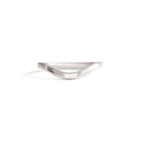 Front view of Flat Band 2mm Deep Curve / in Platinum by Goldpoint Jewelry