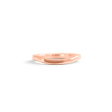 Front view of Flat Band Soft Curve / in 14k Rose Gold