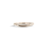Front view of Flat Band 2mm Soft Curve / in 18k White Gold by Goldpoint Jewelry