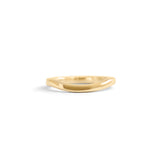 Front view of Flat Band 2mm Soft Curve / in 18k Yellow Gold by Goldpoint Jewelry