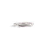 Front view of Flat Band 2mm Soft Curve / in Platinum by Goldpoint Jewelry