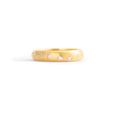 Alternative front view of Dancing Band 5mm / Flush Princess Cut Lab Diamonds / in Yellow Gold by Goldpoint Jewelry