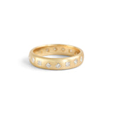 Side view of Dancing Band 5mm / Flush Princess Cut Lab Diamonds / in Yellow Gold by Goldpoint Jewelry