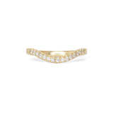 Flat Band Deep Curve / Pave Round Lab Diamonds