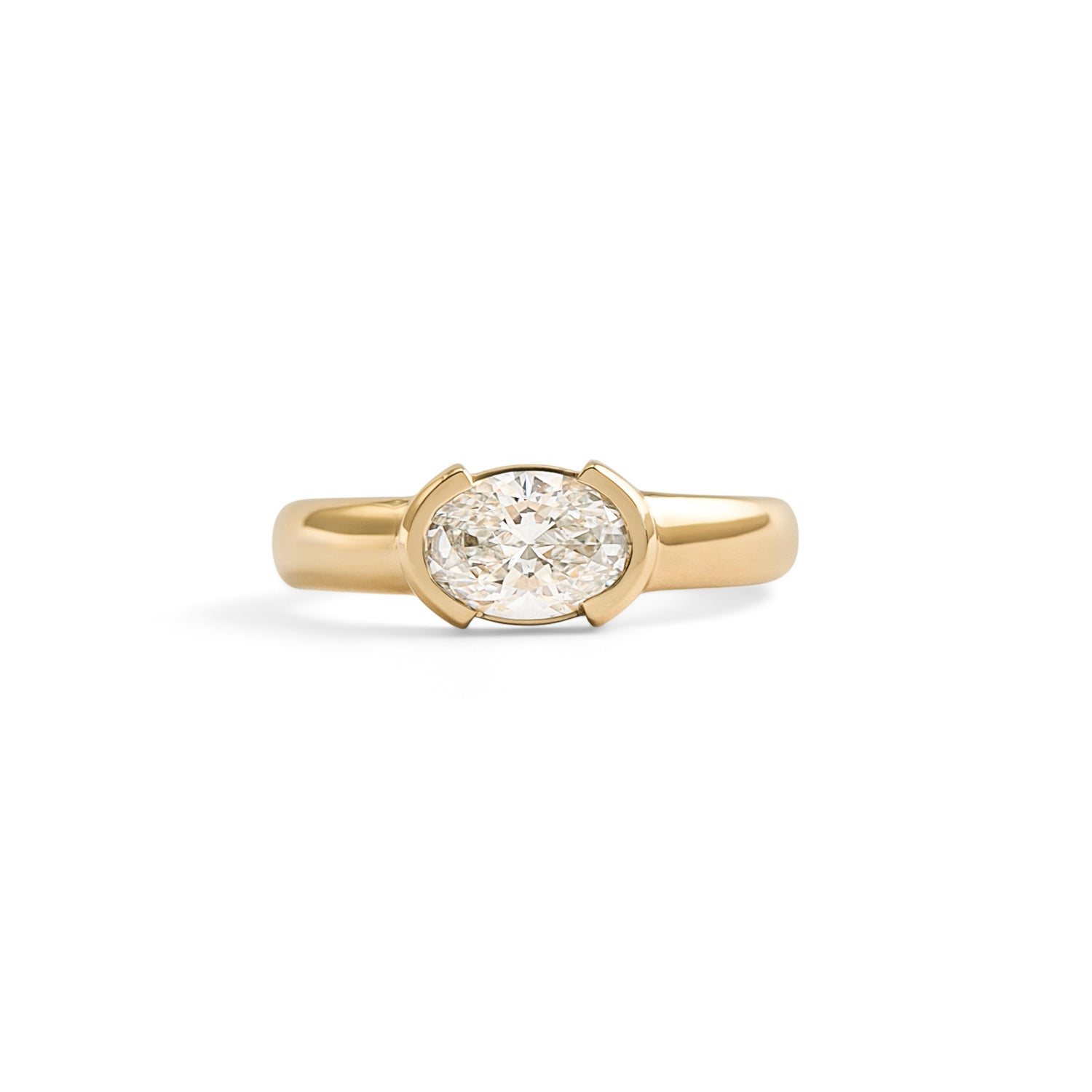Front view of Dobbins Ring Oval Lab Diamond 1.07ct by Goldpoint Jewelry