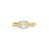 Front view of Dobbins Ring Oval Lab Diamond 1.07ct by Goldpoint Jewelry