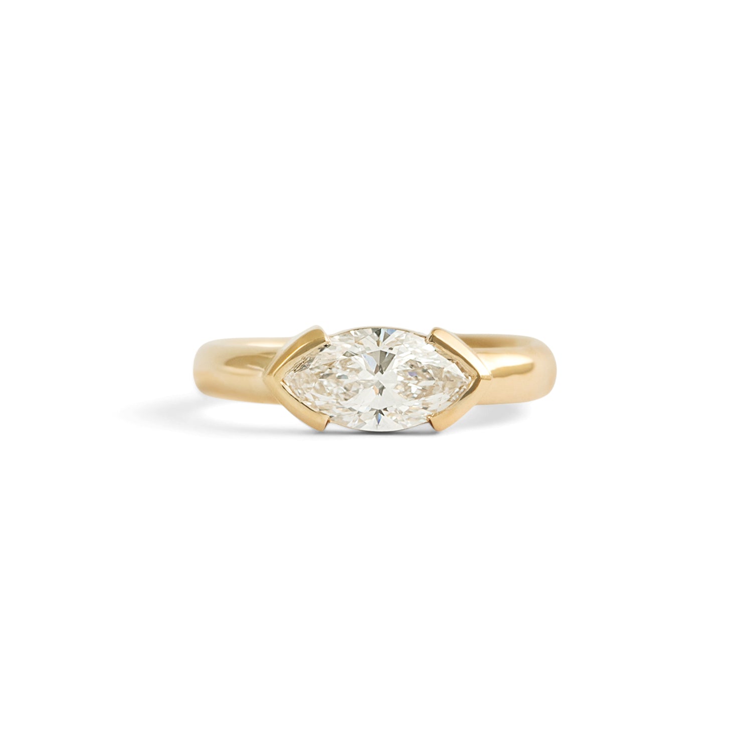 Front view of Dobbin Ring Marquise Lab Diamond 1.04ct by Goldpoint Jewelry