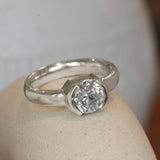 Lifestyle angled view of Dobbin Ring Old Euro Lab Diamond 1.53ct by Goldpoint Jewelry