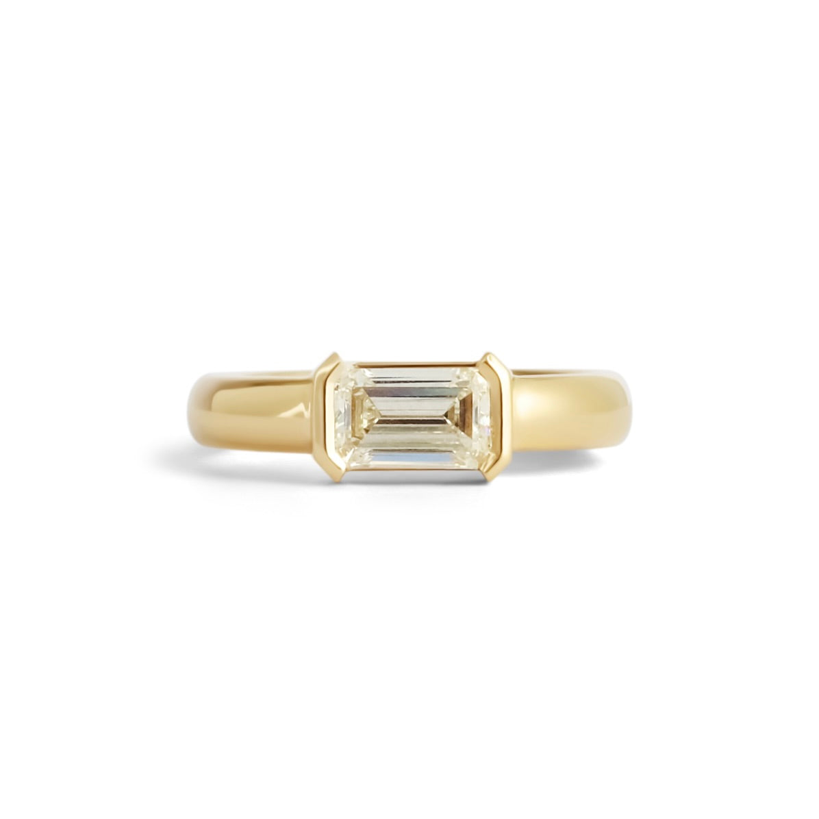 Front view of Dobbins Ring / Emerald Cut Diamond 1.06ct by Goldpoint