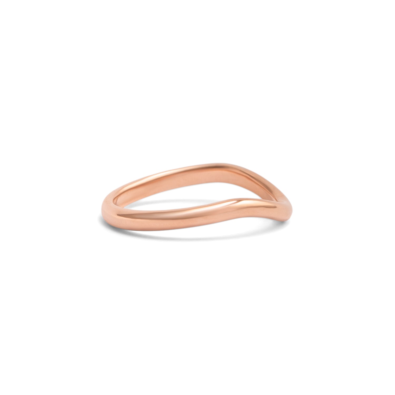 Side view of Dome Band 2mm Deep Curve / in 14k Rose Gold by Goldpoint Jewelry