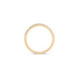 Side profile view of Dome Band 2mm Deep Curve / Pave Round Lab Diamonds / in 14k Yellow Gold by Goldpoint Jewelry