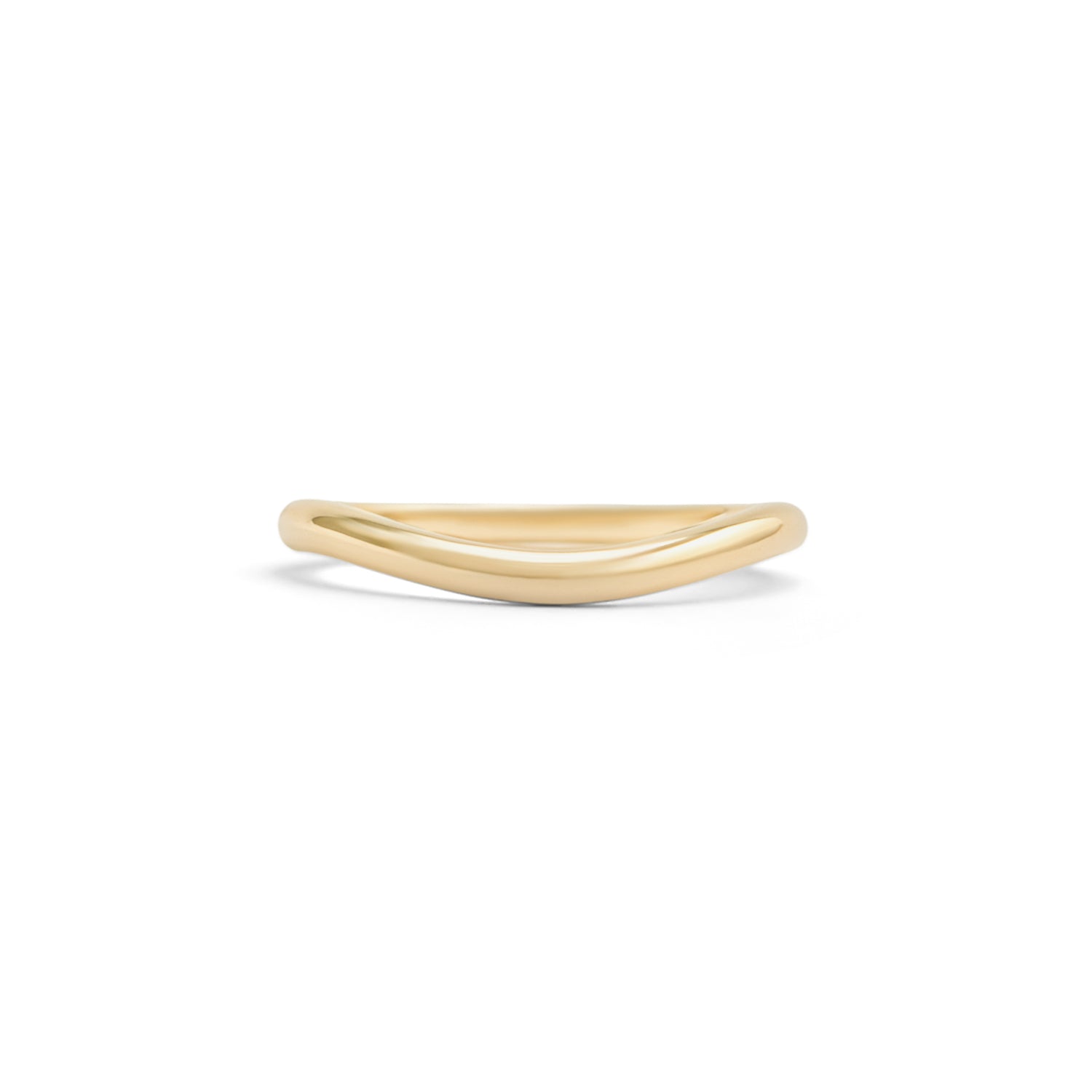 Front view of Dome Band 2mm Soft Curve / in 14k Yellow Gold by Goldpoint Jewelry