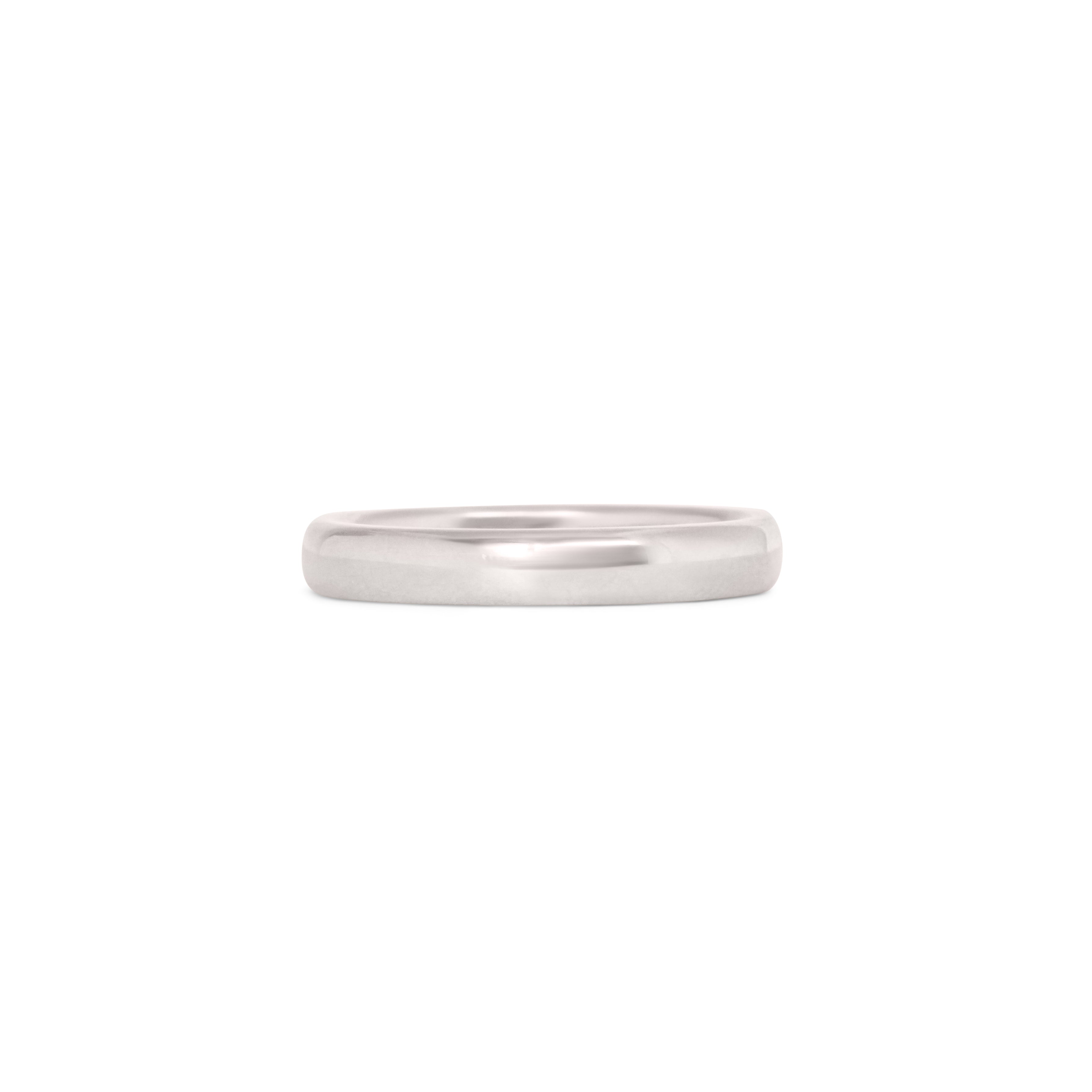 Front view of Dome Band 3mm in Platinum by Goldpoint