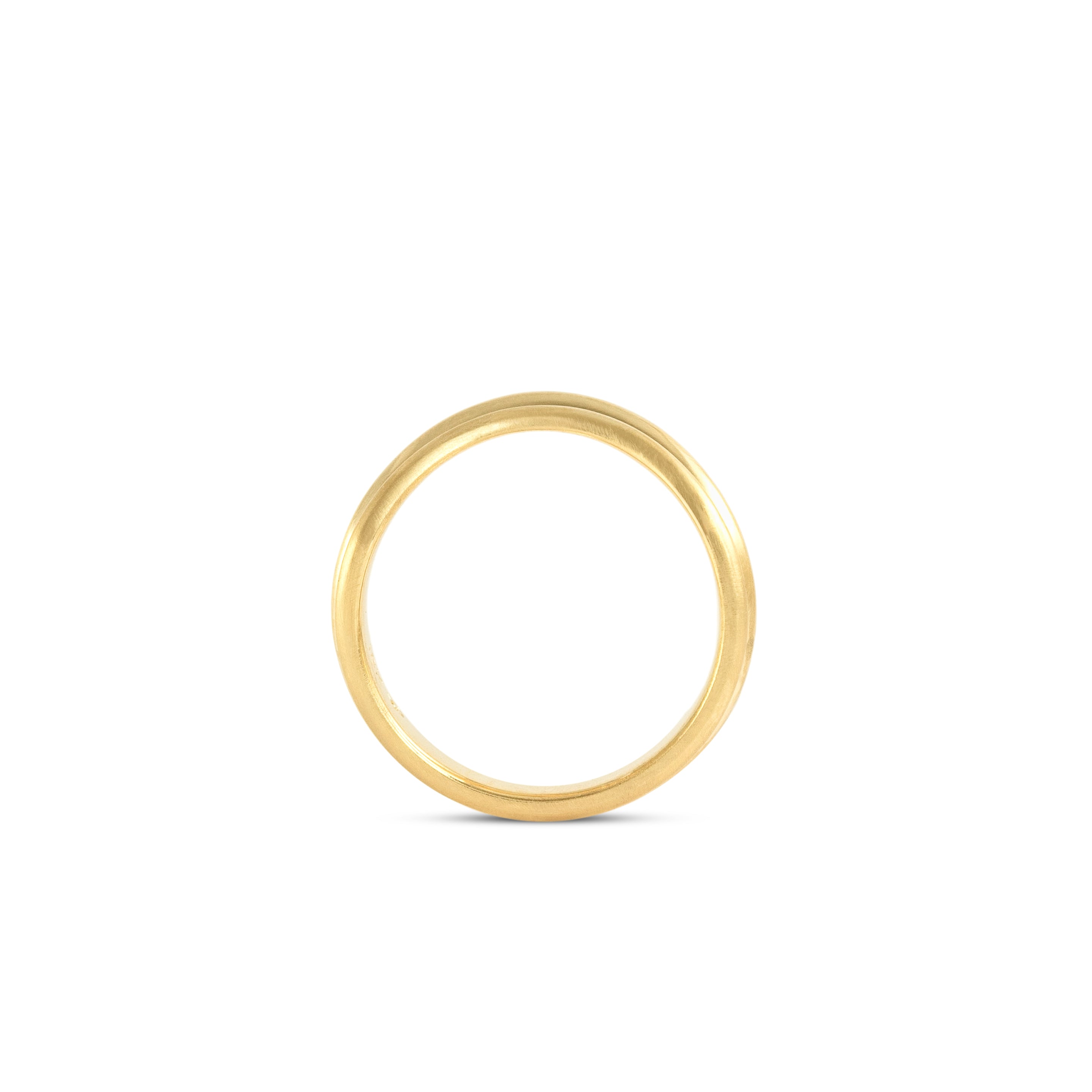 Side profile view of Duo Band Deep Curve / in 14k Yellow Gold by Goldpoint Jewelry