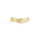 Front view of Duo Band Deep Curve / in 14k Yellow Gold by Goldpoint Jewelry