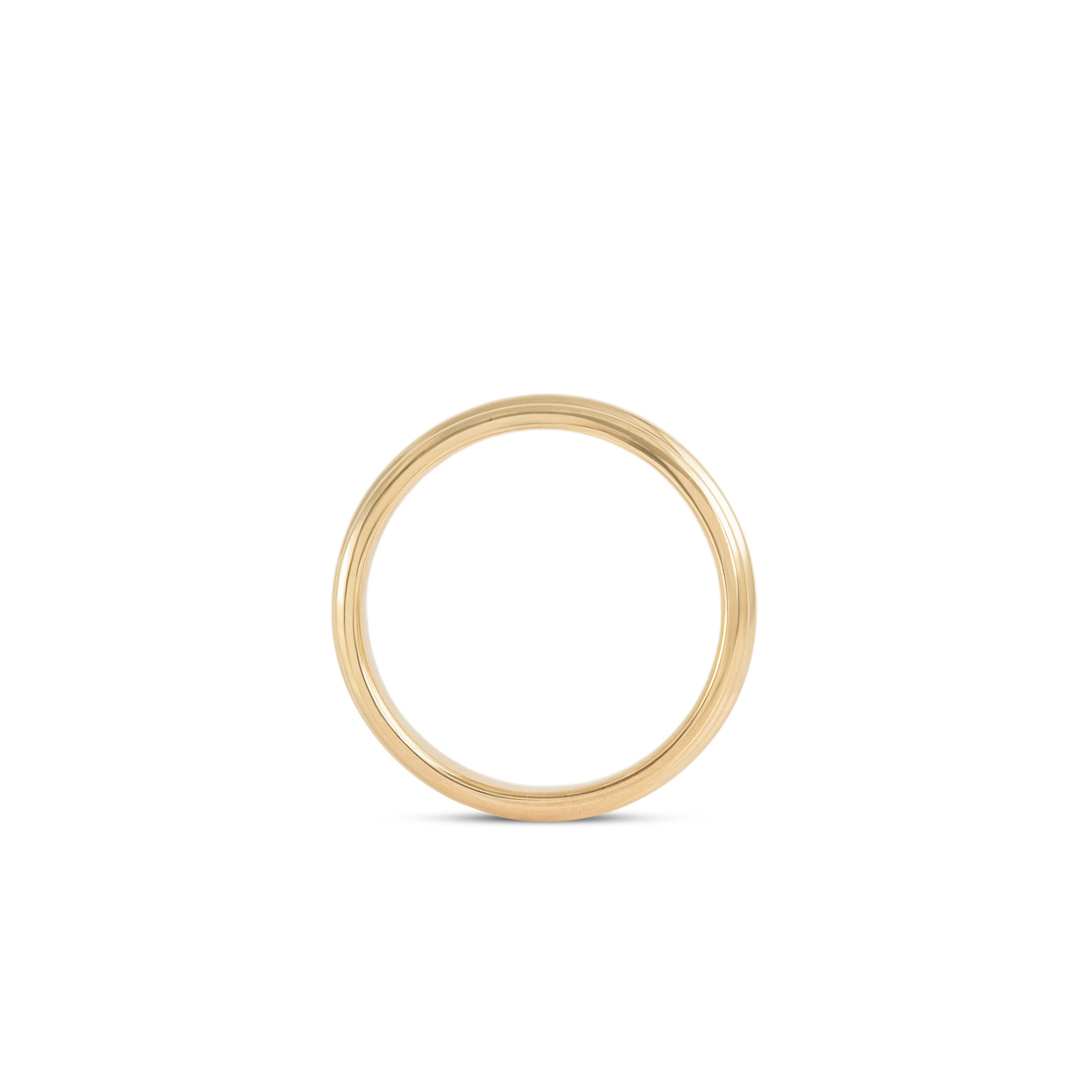 Side profile view of Duo Band Soft Curve / in 14k Yellow Gold by Goldpoint Jewelry