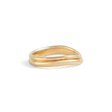 Side view of Duo Band Soft Curve / in 14k Yellow Gold by Goldpoint Jewelry