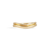 Front view of Duo Band Soft Curve / in 14k Yellow Gold by Goldpoint Jewelry