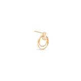 Ripple marquise diamond earring angled side view