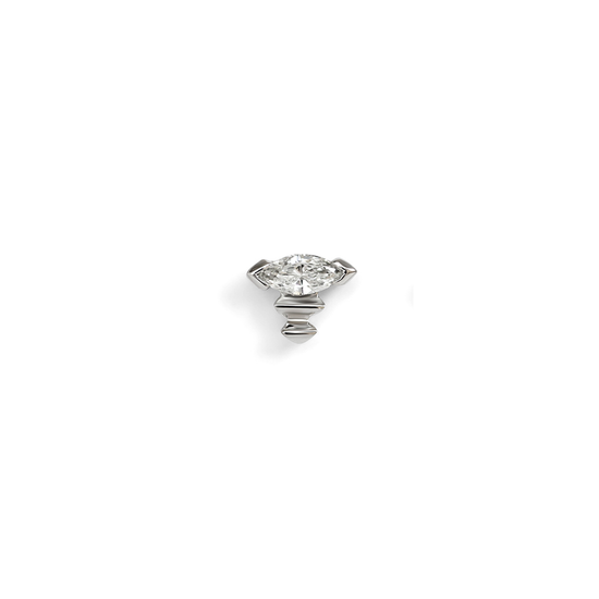 Load image into Gallery viewer, Edge Earring / Lab Marquise Diamond + White Gold

