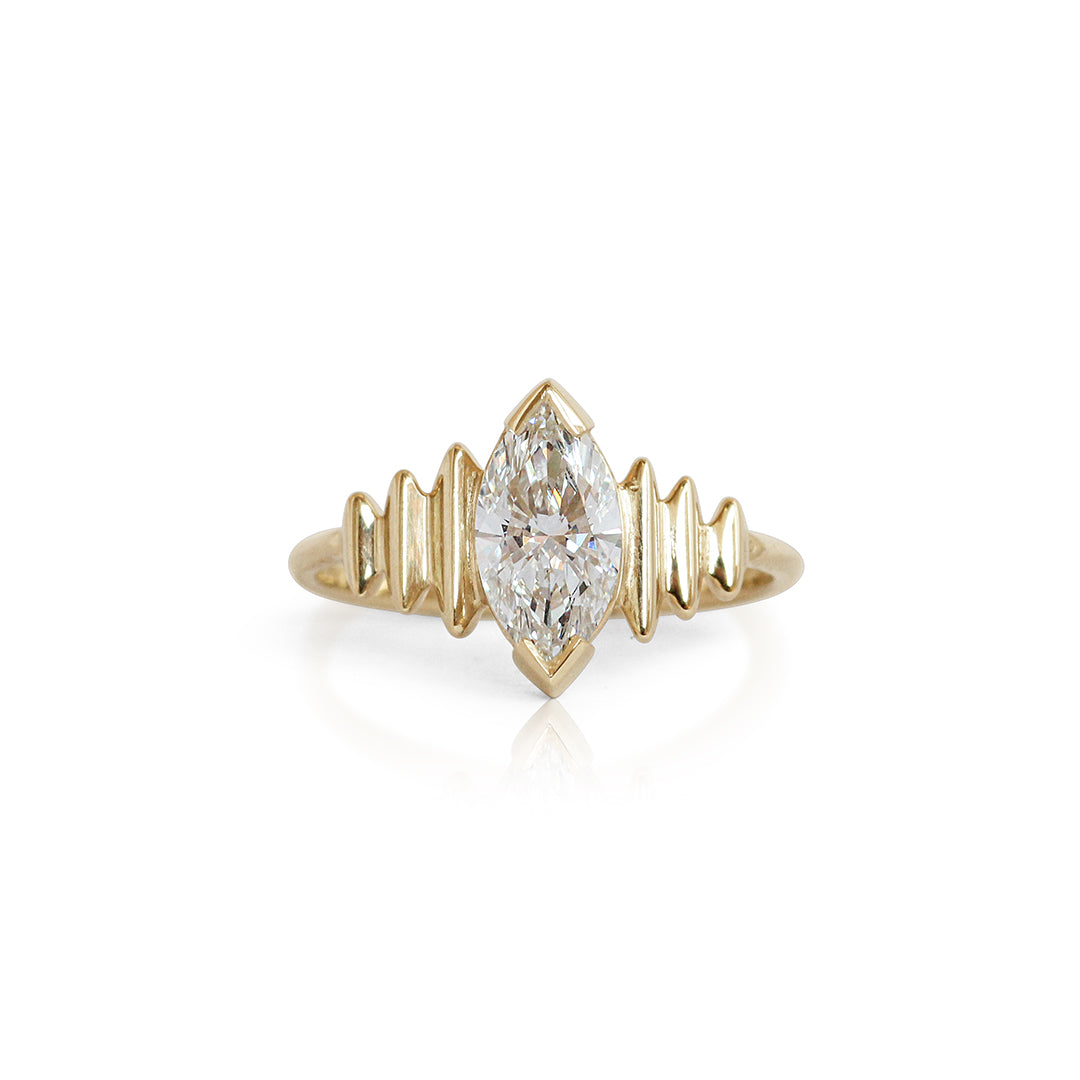 Edge Ring Large / Lab Marquise Diamond