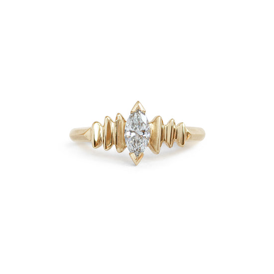 Edge Ring Small / Lab Marquise Diamond .30ct