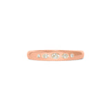 Front view of Ellipse Band 4mm / Flush Oval Round Diamonds / in 14k Rose Gold by Goldpoint Jewelry