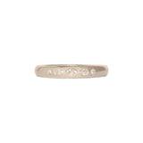 Front view of Ellipse Band 4mm / Flush Oval Round Diamonds / in 14k White Gold by Goldpoint Jewelry