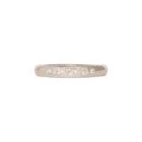 Front view of Ellipse Band 4mm / Flush Oval Round Diamonds / in 18k White Gold by Goldpoint Jewelry