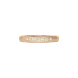 Front view of Ellipse Band 4mm / Flush Oval Round Diamonds / in 14k Yellow Gold by Goldpoint Jewelry