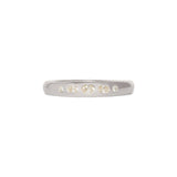 Front view of Ellipse Band 4mm / Flush Oval Round Diamonds / in Platinum by Goldpoint Jewelry