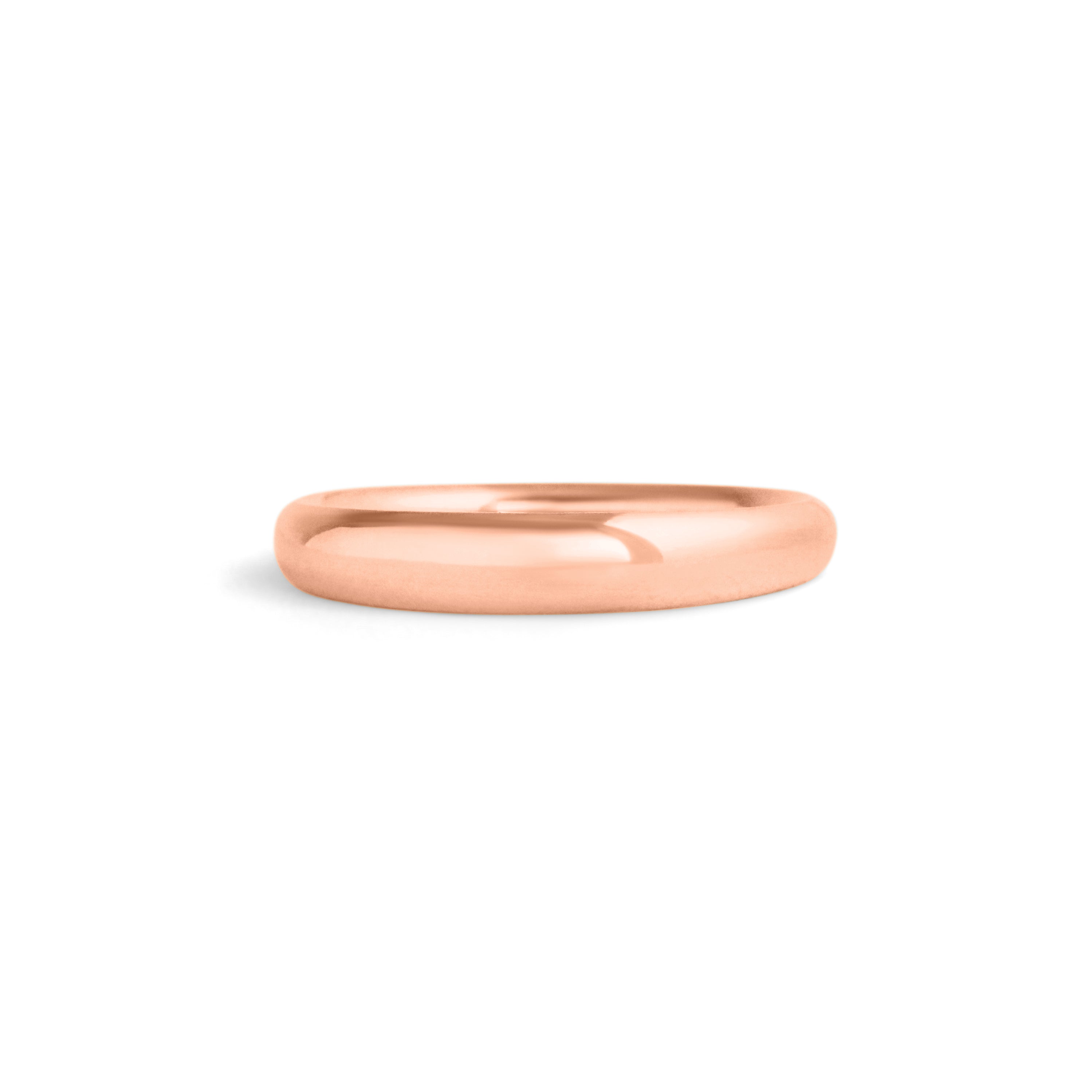 Front view of Ellipse Band 3mm in 14k Rose Gold