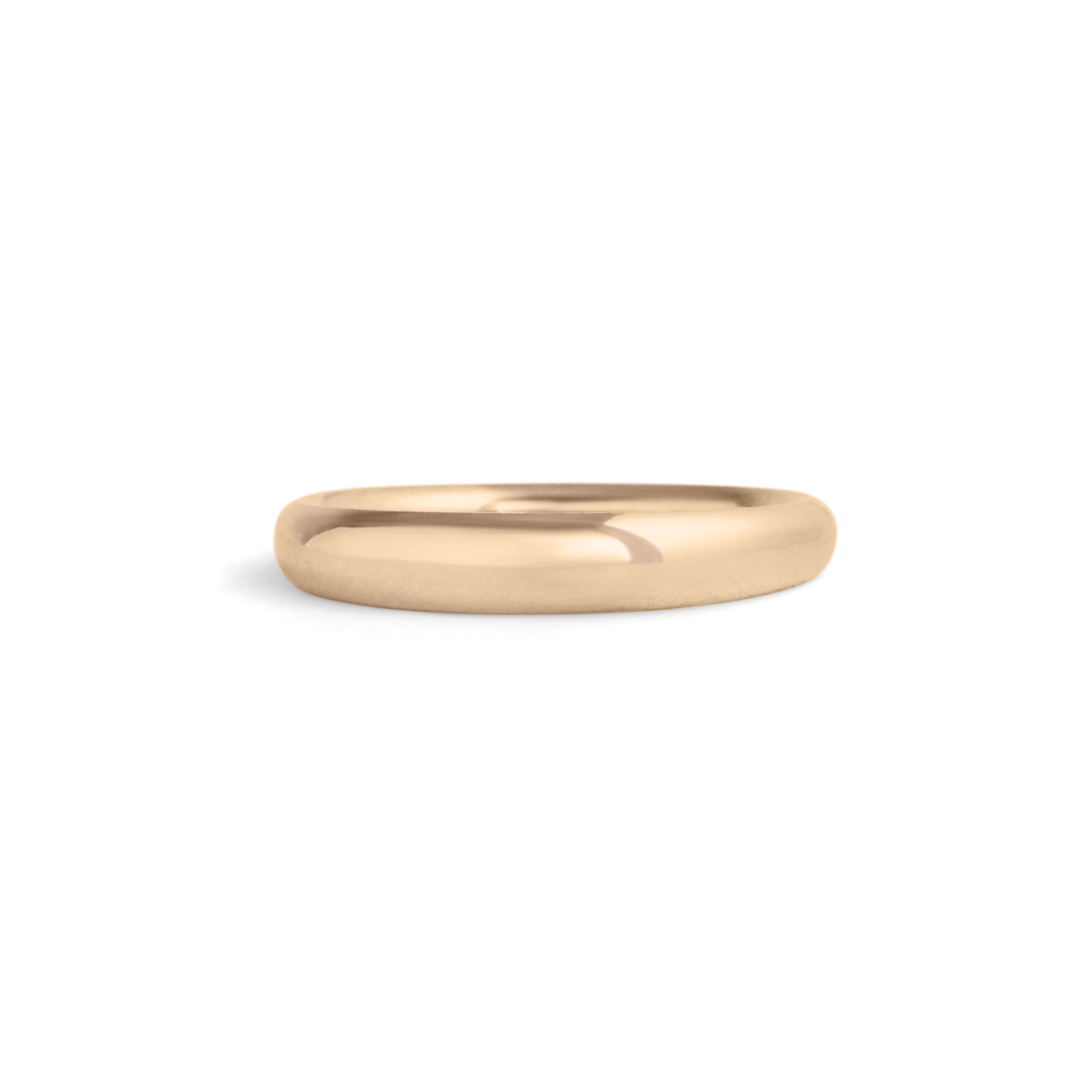 Front view of Ellipse Band 3mm in 14k Yellow Gold